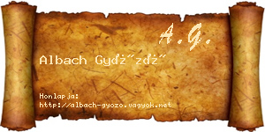 Albach Győző névjegykártya